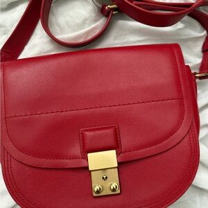 3.1 Phillip Lim Red Pashli saddle Crossbody Bag with Gold Clasp